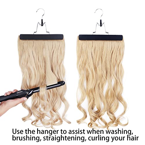 RJMBMUP Hair Extensions Storage Bag with Hanger Hairpieces Storage Holder Wigs Carrier Case for Store Style Hair Black Color