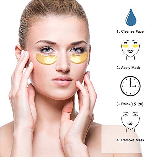 GNAPY 24K Gold Eye Treatment Mask Under Eye Patches Anti Aging Anti Wrinkle Eye Patches Moisturizing Mask for Puffy, Eyes Dark Circles, Hydrating