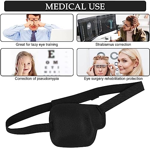 2PCS - 3D Black Eye Patches for Adults | Adjustable Eye Patch | Premium Quality Eyepatch for Adult | Medical Eye Patch for Recovery After Catarac