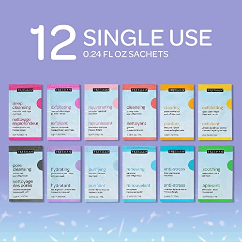 Freeman Limited Edition Mask & Chill Self Care Skincare Mask Holiday Kit, Face Masks To Exfoliate, Hydrate, Relieves Stress, and Refines Pores, F