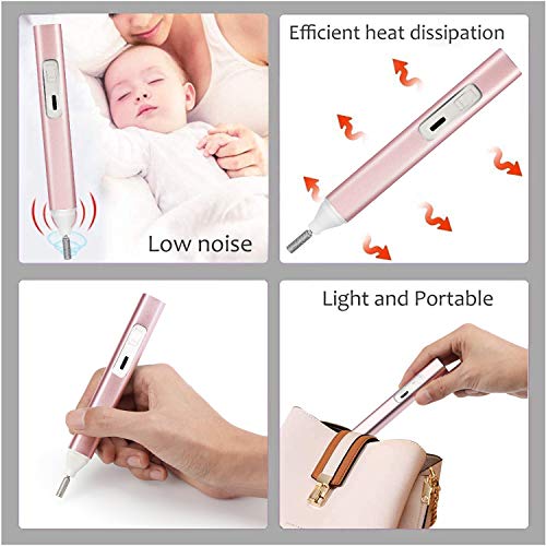 Nail Drill,Electric Nail File Drill Portable Pedicure Tools 20000rpm Nail Polish Machine Kit For Acrylics, Gels Nails (Pink)