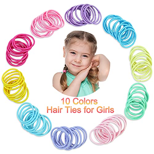 Hanyousheng Hair Bands, Hair Bobbles, Hair Ties, 320 Pcs Small Hair Bands, Multicolor Toddler Hair Bobbles, 10 Colors Hair Ties, Fine Hair Bobble