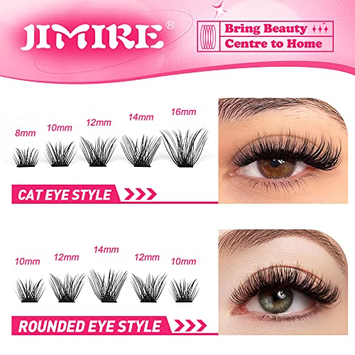 Lash Clusters 108Pcs DIY Eyelash Extenisons Natural Look Wispy Clusters Lashes 8-16MM D Curl Individual Lashes DIY at Home Wispy Fluffy Lash Exte