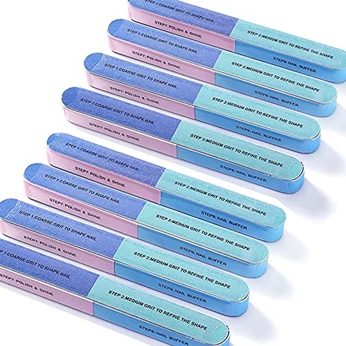 8 Pack Nail Buffer,Nail File Buffer Block, 7 Way Nail File,Removes Ridges,for Manicure Buffer Block Acrylic Gel Nails Remover, Women Home & Salon