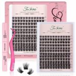 Fenshine Cluster LashesIndividual Lashes Wide Stem C/D Curl 9-15mm Length DIY Eyelash Extension Individual Soft False Lashes for Personal Use at