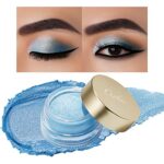 Oulac Shiny Light Blue Cream Eyeshadow, Can Be Used as Highlighter and Eyeshadow, Glitter Eyeshadow with Creamy Texture, Waterproof, Large Capaci