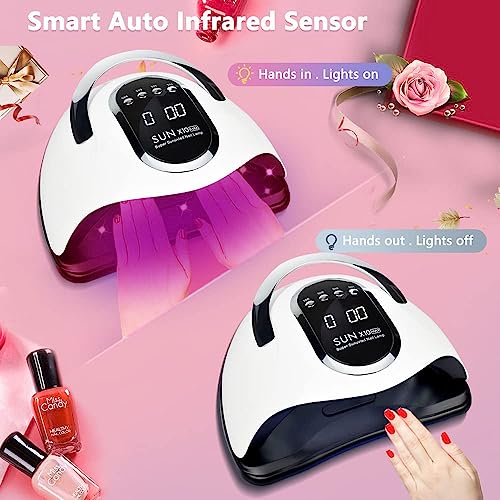 BEENLE UV LED Nail Lamp, 280W Nail Curing Lamps for Home & Salon, Professional Nail Art Tools Led Nail Dryer for Gel Polish with Automatic Sensor