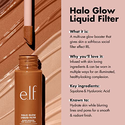 e.l.f. Halo Glow Liquid Filter, Illuminating Liquid Glow Booster For A Radiant Complexion, Infused With Hyaluronic Acid, 2 Fair- Light