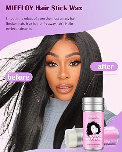 Hair Wax Stick 75g, Hair Pomade Tamer for Smoothing Flyaways Edge Control Taming Frizz Hair, Lasting Styling Cream Gel, Women Slick Back Hair Glu