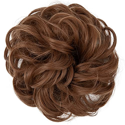 Messy Hair Bun Extensions Curly Wavy Hair Scrunchies for Women Girls Large Synthetic Donut Updo Hair Pieces Hair Chignons