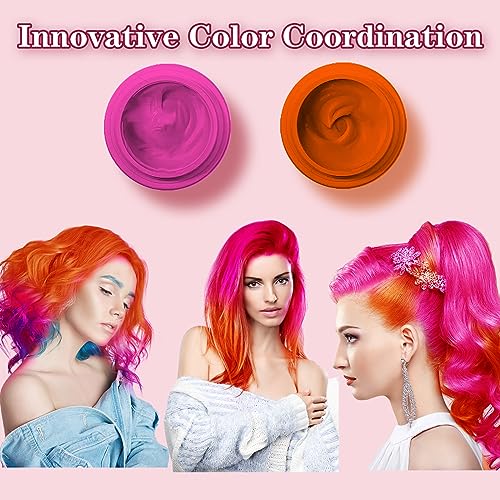 HaiolorPro Pink Temporary Hair Colour Dye Wax Washable,Non Permanent Coloured Hair Spray for kids, Hair Makeup Paint Wax for Parties or Cosplay,