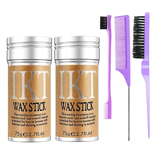 Hair Wax Stick, Edge Control Stick For Hair Wigs Wax Stick for Men and Women Non-greasy Styling Wig Wax for Fly Away & Edge and Frizz Hair 2.7Oz