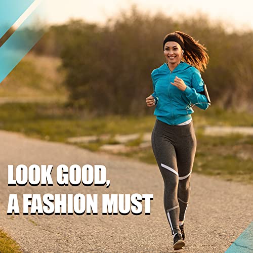 Gekvo 7cm Black Unisex Headbands for women’s hair – Stretchy Head Band for doing Workout, Yoga, Makeup, Running Headband - Breathable Hair Band f