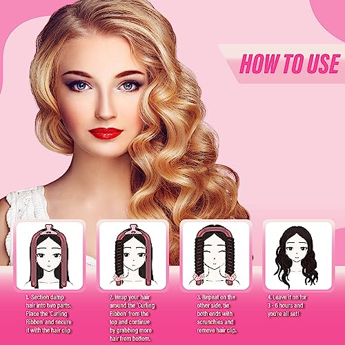 Heatless Curlers Headband No Heat Hair curler Rod For sleeping Overnight curls headband Heatless Curls Roller Heatless Hair curlers Set No Heat C