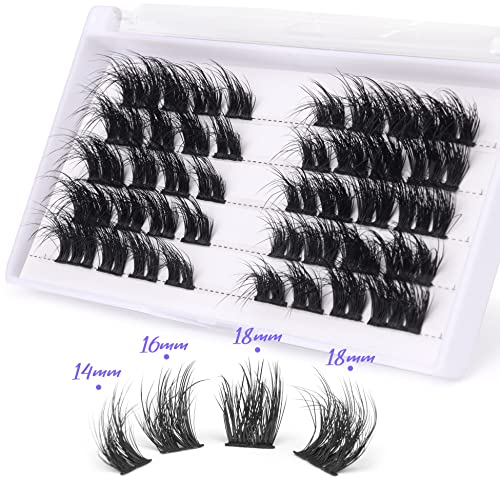Cluster Lashes Wispy Eyelash Extensions 3D Flat DIY Flat Lash Clusters Individual Faux Mink Lashes False Eyelashes Pack by ALICE