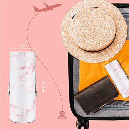 Makeup Brushes Sets Glamour Gaze 16PCS Pink Marble Make up Brushes Foundation Eyeshadow Concealer Eyebrow Blush Brush Set With Makeup Brush Holde