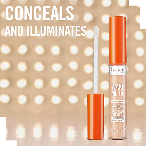 Rimmel London Wake Me Up Medium Coverage Liquid Concealer, 1 Ivory, 7ml