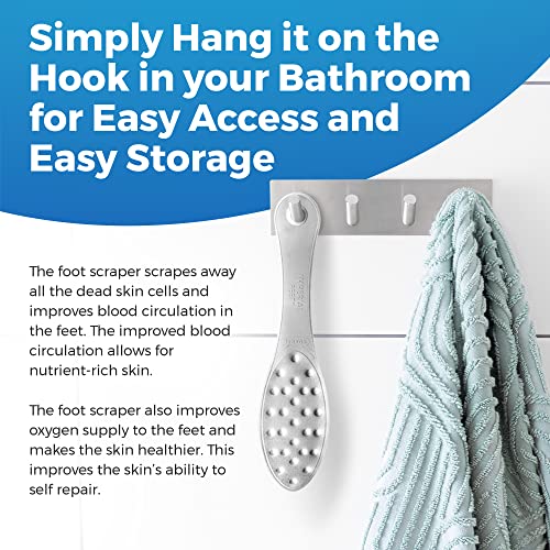 Stainless Steel Foot Scraper - Professional Double-Sided Foot File Callus Remover for Feet - Foot Rasp Scrubber for Wet Or Dry Skin - Easy to Cle