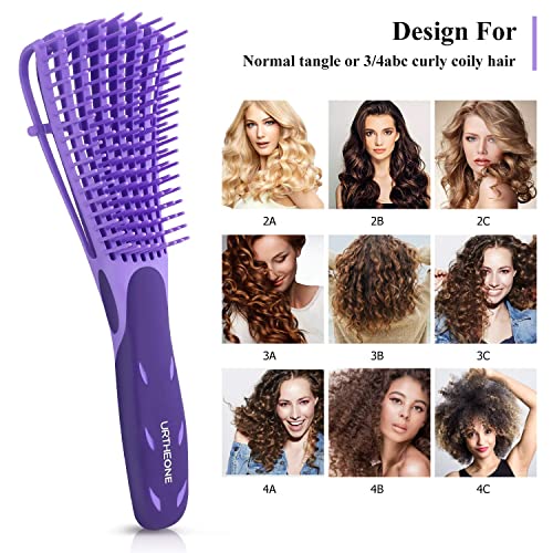 Hair Brush,Detangle Hair Brush, Detangler Brush for Women Men Adults Kids Afro American Type 3a-4c, Detangling Nylon Bristle Brush for Kinky Curl