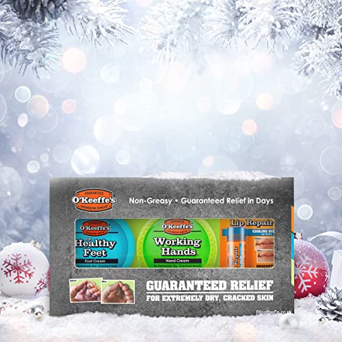 O’Keeffe’s Skincare Gift Pack - Working Hands 96g, Healthy Feet 91g and Lip Repair 4.2g