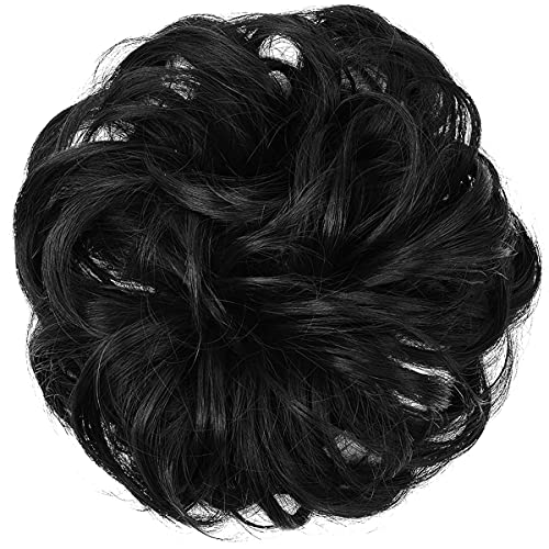 Messy Hair Bun Extensions Curly Wavy Hair Scrunchies for Women Girls Large Synthetic Donut Updo Hair Pieces Hair Chignons