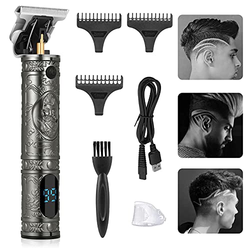 Hair Clippers Men Professional Beard Trimmer, Head Shaver Electric Cordless Rechargeable, Grooming Kit for Beard & Hair with 3 Guide Combs, Easy