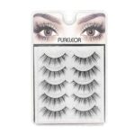 3D Faux Mink Eyelashes Natural Long Looking 5 Pairs Reusable False Lashes Soft Fluffy Full Eyes Lash