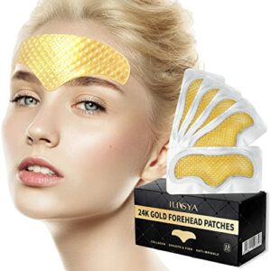 15PCS Collagen Forehead Anti Wrinkle Patches 24k Gold Forehead Face Smoothing Forehead Strips Anti-Aging Moisturizing Mask For Dry Skin Roughness