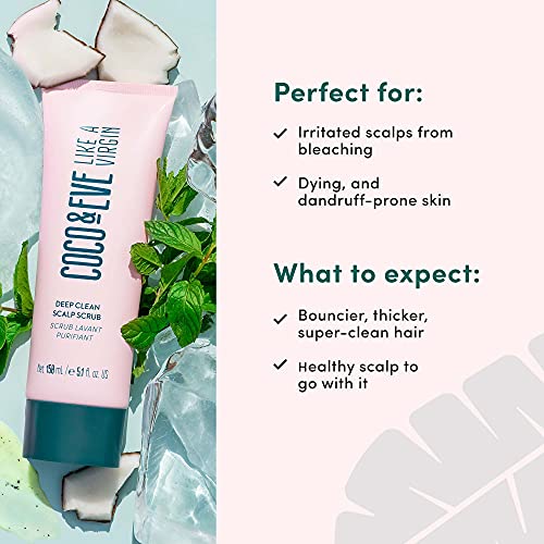 Coco & Eve Like A Virgin Deep Clean Scalp Scrub. Pre Shampoo Scalp Treatment for Dry, Dandruff Prone Skin. Helps Hair Growth. (150ml)
