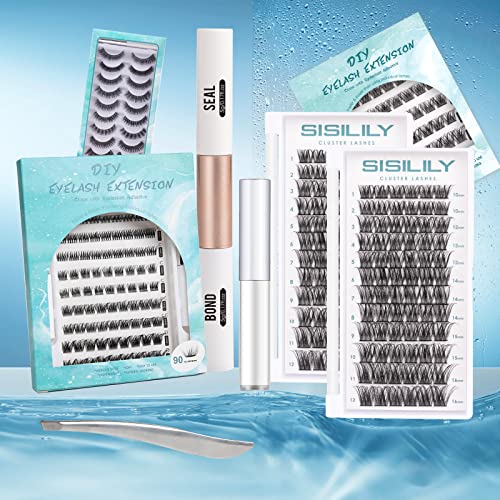 Cluster Lashes SISILILY Individual Lashes 72 Lash Clusters C D Curl Individual Cluster eyelashes DIY Lash Extensions Reusable False Eyelashes 3D