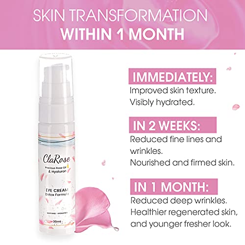 ClaRose Hyaluronic acid Anti-ageing Eye Cream with 100% Natural Rose oil; 30ml