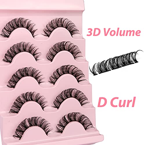 False Eyelashes Cluster D Curl Russian Strip Lash Natural Look Fluffy Wispy Individual Cat Eye Lashes DIY 50 Cluster Eyelashes Extension 3D Volum