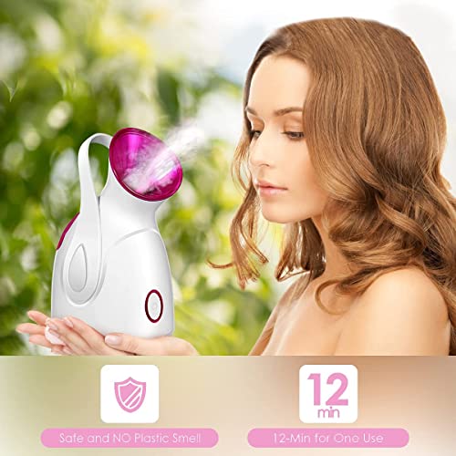Facial Steamer, 3-in-1 Portable Warm Mist Face Steamer, Newest 10X Penetration Nano Ionic Facial Steamer for Women Moisturizing for Home SPA Clea