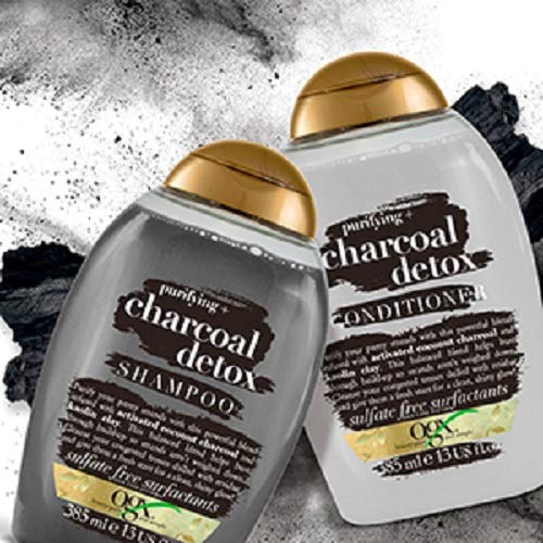 OGX Charcoal Clarifying Shampoo for Oily and Greasy Hair, 385 ml (Pack of 1)