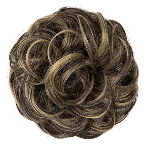 Messy Hair Bun Extensions Curly Wavy Hair Scrunchies for Women Girls Large Synthetic Donut Updo Hair Pieces Hair Chignons