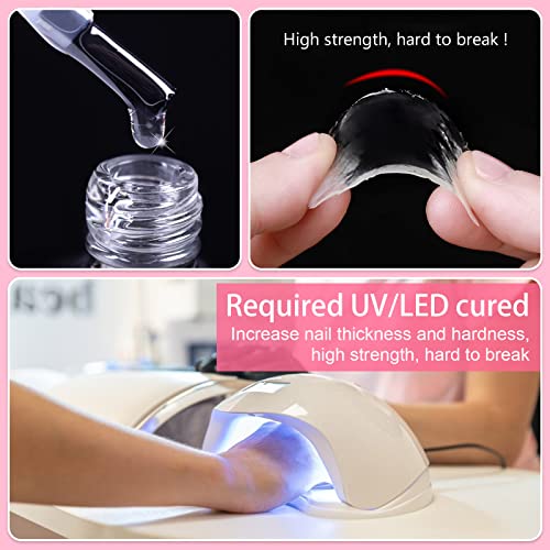 INPING Nail Glue, 6-In-1 Gel Nail Glue for Acrylic Nails Tips Extra Strong Nail False Nail Glue Artificial Bond Glue for Stick On Nails/Base Coat