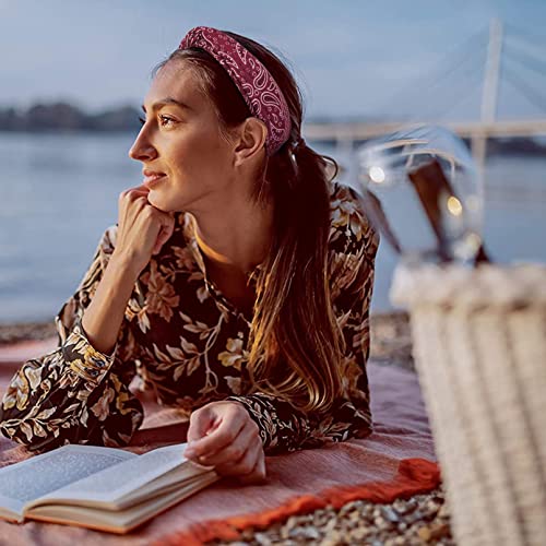 FITDON 5 Pieces Boho Headband Women's Hair Bands Wide Elastic Hairband Turban Fashion Hair Accessories