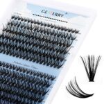 Cluster Eyelash Extensions 240pcs Cluster Lashes Individual Lashes D Curl 30D 40D 0.07mm 8-16mm Mix Ribbon Lashes Wide Stem Natural Lashes DIY La