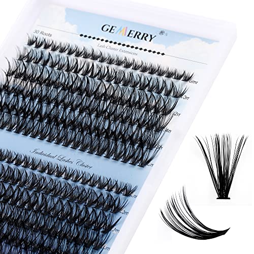 Cluster Eyelash Extensions 240pcs Cluster Lashes Individual Lashes D Curl 30D 40D 0.07mm 8-16mm Mix Ribbon Lashes Wide Stem Natural Lashes DIY La
