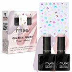Mylee Gel Nail Polish Duo Colour Set 2x10ml – Tokyo Tourist – Salon Quality Kit with Nail Art Stickers, UV/LED Manicure Pedicure for Professional