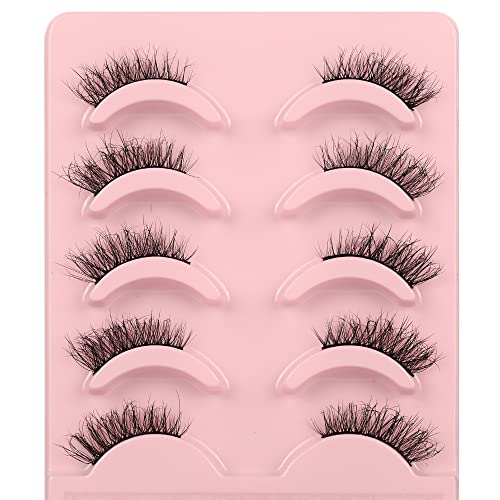 False Eyelashes Half Lashes Natural Wispy Cat Eye lashes Fluffy Volume Strip 1/2 lashes Accent Corner 3/4 Eye Lashes Cluster DIY Fake Eyelashes P