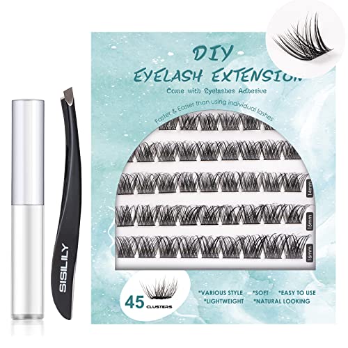 Cluster Lashes SISILILY Individual Lashes 72 Lash Clusters C D Curl Individual Cluster eyelashes DIY Lash Extensions Reusable False Eyelashes 3D