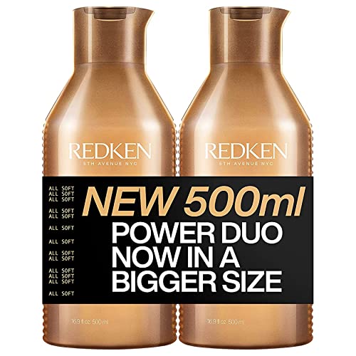 REDKEN Shampoo & Conditioner, For Dry Hair, Argan Oil, Softness and Shine, All Soft, Power Duo 500 ml Set
