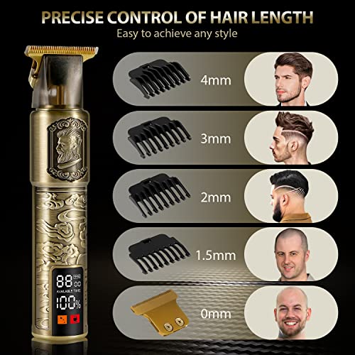 Beard Trimmer Men,Professional Hair Clippers for Men with 1.6" LCD Display,Cordless Rechargeable Hair Trimmer Shaver Set for Barbers and Home,USB