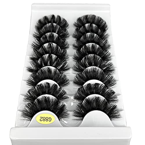 KOKAY False Eyelashes Russian Strip Lashes Faux Mink Lashes 8 Pairs DD Curl, Reusable Fluffy 3D Fake Eyelashes Thick Soft Waterproof for Gift (K0