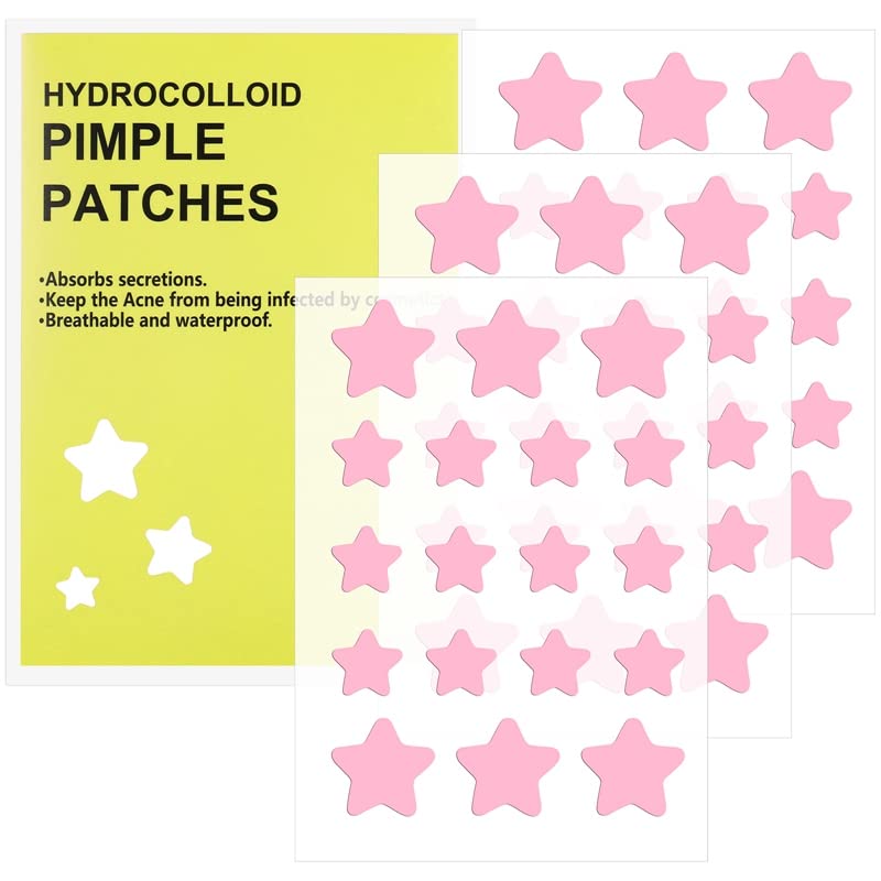 Heyu-Lotus 54 Patches Star Pimple Patches, Starface Pimple Patches Spot Patches Cute Star Shape for Face Zit Patch Acne Dots,15mm & 10mm