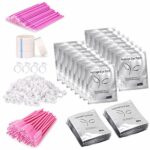 404 Pcs Eyelash Extension Kit - Eye Pads for Eyelash Extensions, Eyelash Brush, Glue Rings, Micro Brushes Disposable Applicator, Lash Tape (5 kin
