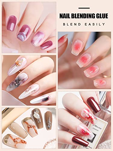 Kalolary Clear Blooming Gel Nail Polish, 15ml UV LED Soak Off Nail Art Polish for Spreading Effect, Marble Nail Gel Paint Nail Designs for DIY Fl