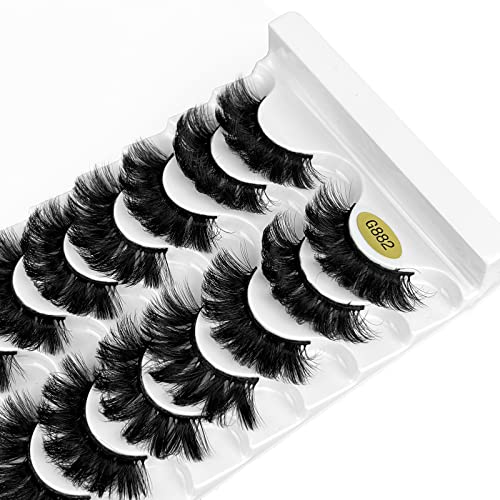 KOKAY False Eyelashes Russian Strip Lashes Faux Mink Lashes 8 Pairs DD Curl, Reusable Fluffy 3D Fake Eyelashes Thick Soft Waterproof for Gift (K0
