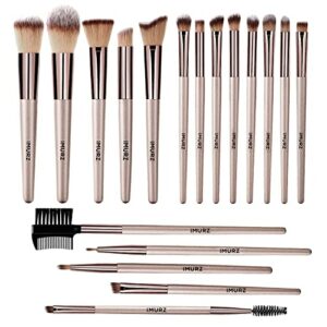 18 Pcs Professional Makeup Brushes Sets Foundation, Blending Powder Blush Concealers contour Eye Make Up Brush with Champagne Gold